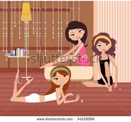 stock-vector-pretty-girls-relax-at-home-34528066